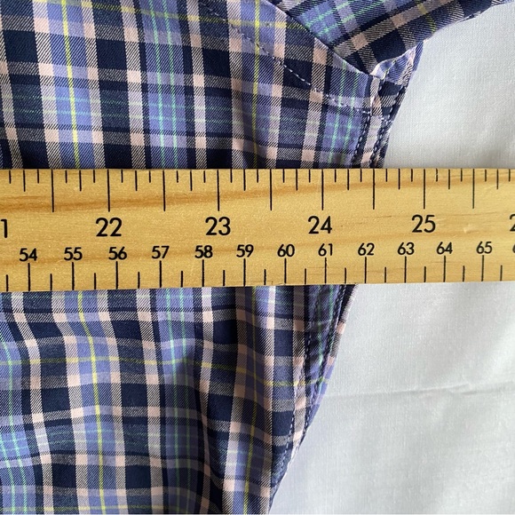 Peter Millar Summer Comfort Blue/Pink Plaid Check Long Sleeve Shirt Men's Large - Picture 7 of 8